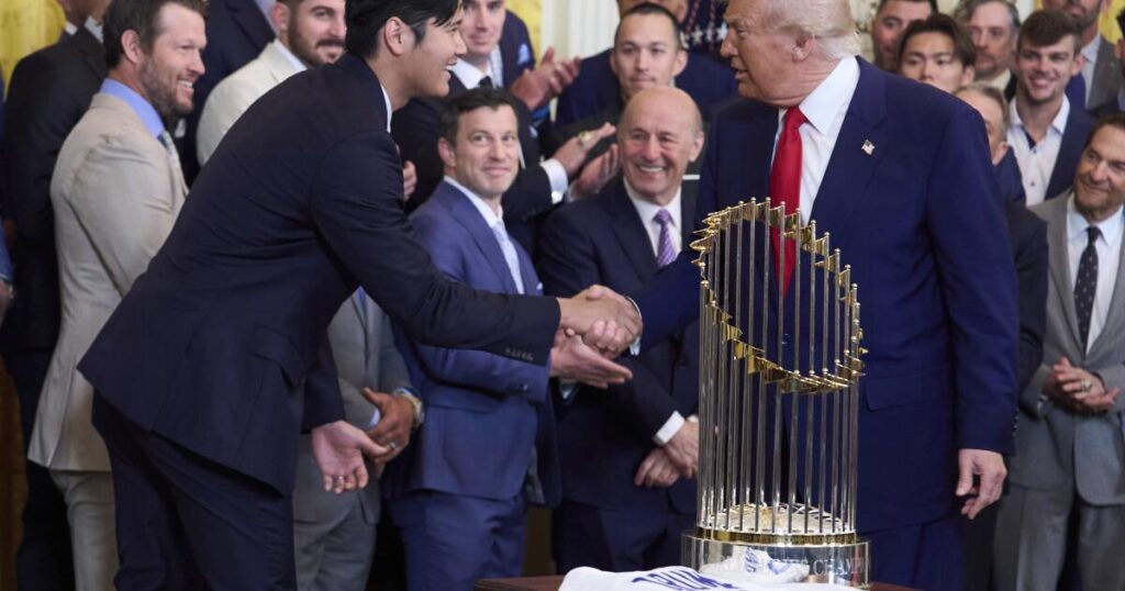 Letters to the Editor: It’s painful to watch Trump sully the Dodgers’ sterling reputation