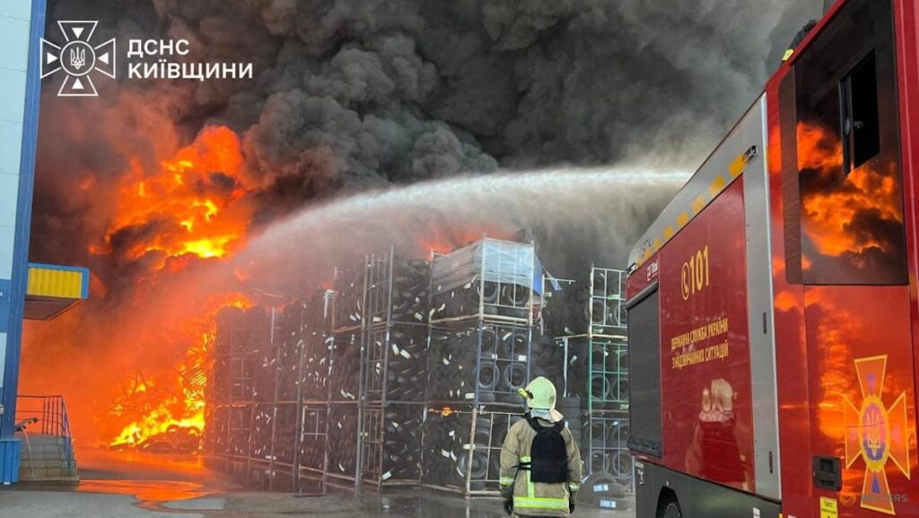 Russian strike on Kyiv-area warehouse sparks detonation, killing 37