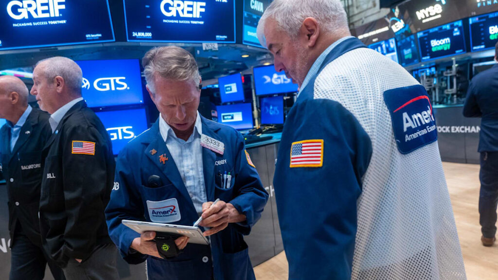 Oil down, but stocks lower as bond yields rise