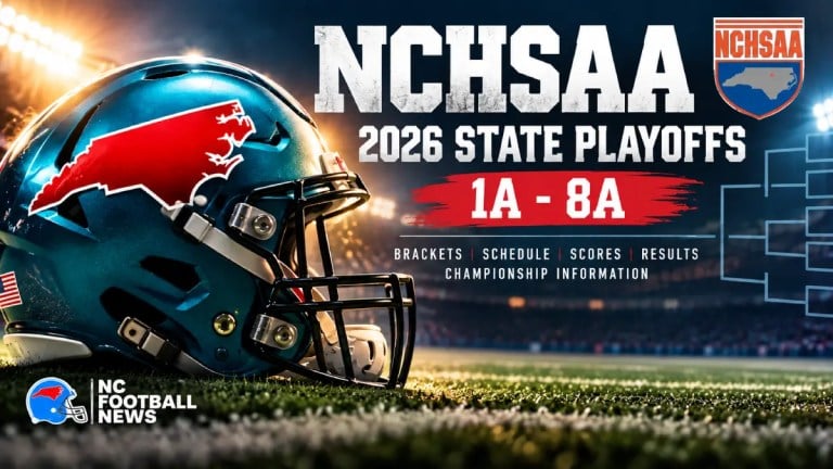 NCHSAA Releases 2026 Football Playoff Brackets for All Eight Classes